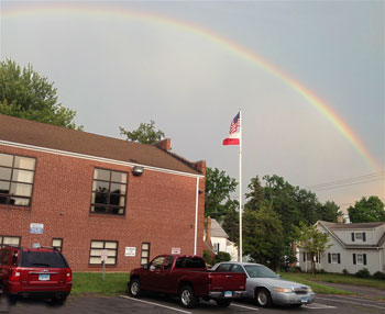 Rainbow over the Polish-American Club in Newington